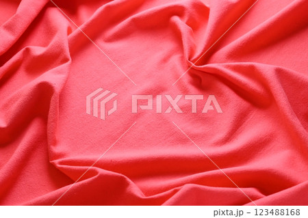red heart shap of texture fabric textile, abstract image for fashion cloth design of love 123488168