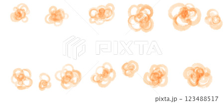 カラフルなお花のようなドーナツのラインイラスト 123488517