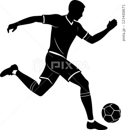 silhouette of soccer player 123488671