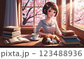 勉強をしている女性 123488936
