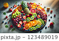 彩り豊かなフルーツ盛り合わせ 123489019