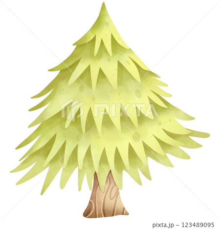 hand drawn watercolor christmas tree hand drawn watercolor christmas tree 123489095