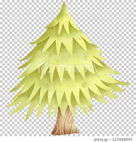 hand drawn watercolor christmas tree hand drawn watercolor christmas tree 123489095