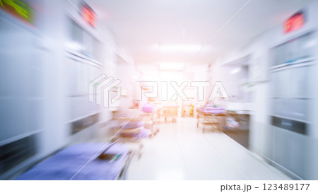 Concept of patient treatment, patient room, operating room in hospital, blurred image Concept of patient treatment, patient room, operating room in hospital, blurred image 123489177