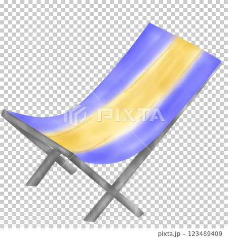Colorful and Cute Beach Deck Chair 123489409