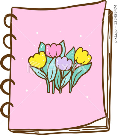 Easter School Notebook Floral Cartoon Hand Drawn 123489474