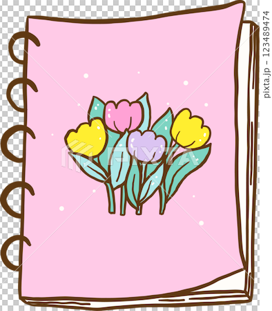 Easter School Notebook Floral Cartoon Hand Drawn 123489474