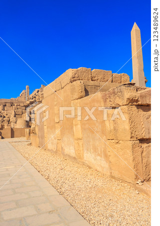 Karnak Temple Complex, commonly known as Karnak comprises a vast mix of decayed temples, chapels, pylons, and other buildings in Luxor, Egypt 123489624