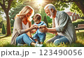 家族のぬくもりあふれるひととき 123490056