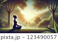 自然の中で心を整える瞑想 123490057