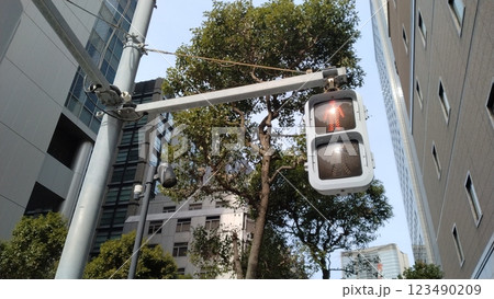 歩行者信号の写真素材(赤) 歩行者信号の写真素材(赤) 123490209