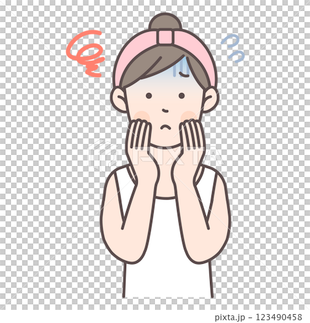 A woman who is concerned about rough skin A woman who is concerned about rough skin 123490458