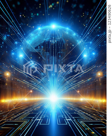 サイバー空間のトンネル サイバー空間のトンネル 123490626