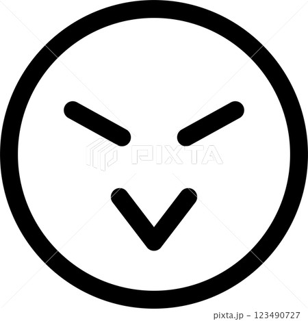 絵文字　顔文字　顔　アイコン　怒　感情　飾り　イラスト　デザイン　素材　セット 123490727