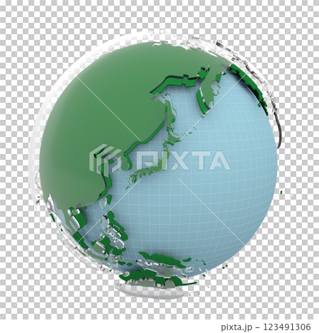 背景が透過タイプの地球(透明ガラスタイプ) 背景が透過タイプの地球(透明ガラスタイプ) 123491306