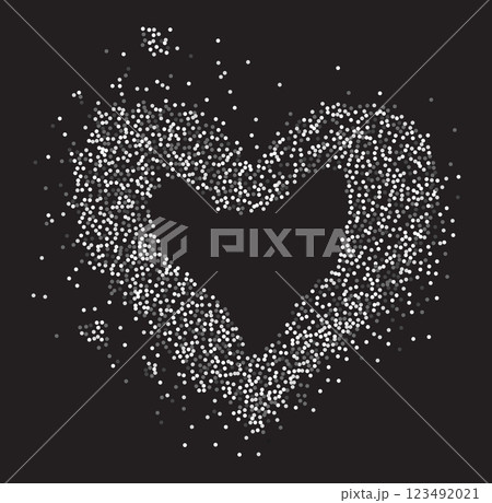 Heart shaped frame gray powder splash Heart shaped frame gray powder splash 123492021