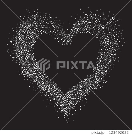 Heart shaped frame gray powder splash Heart shaped frame gray powder splash 123492022