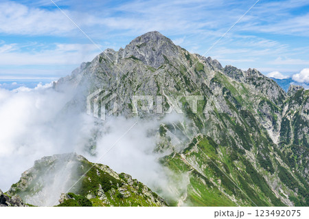 剱御前から見る剱岳と前剱　北アルプス剱岳登山 123492075