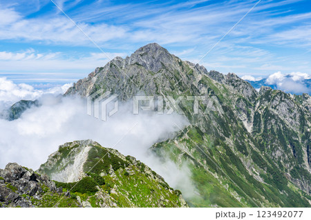 剱御前から見る剱岳と八ッ峰　北アルプス剱岳登山 123492077
