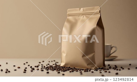 white paper bag on black background 123492814