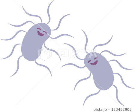 悪い顔をした細菌のシンプルなイラスト 123492903