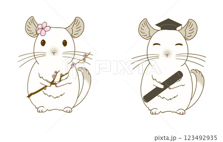 春のチンチライラストセット(パイド) 春のチンチライラストセット(パイド) 123492935