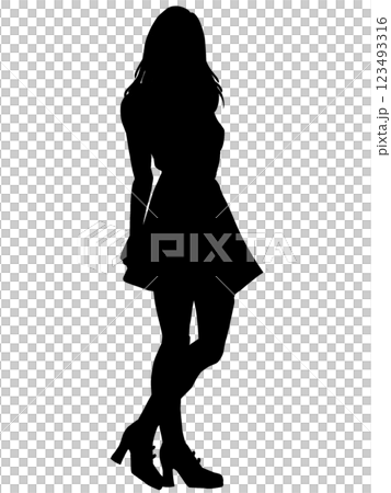 Female whole body silhouette Female whole body silhouette 123493316