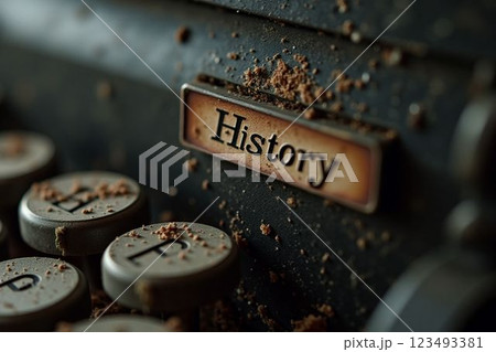 vintage inscription made by typewriter 123493381