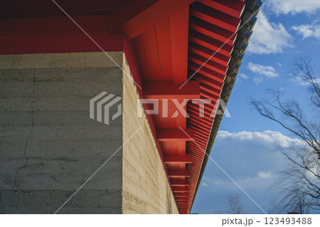 平城宮跡歴史公園 版築土塀 平城宮跡歴史公園 版築土塀 123493488