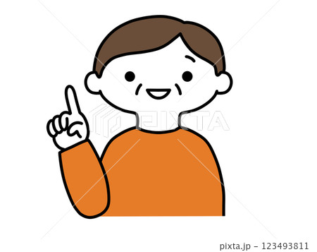 ひらめいたシニア男性 ひらめいたシニア男性 123493811