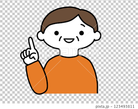 ひらめいたシニア男性 ひらめいたシニア男性 123493811