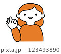 OKとサインを送る若い女性 123493890