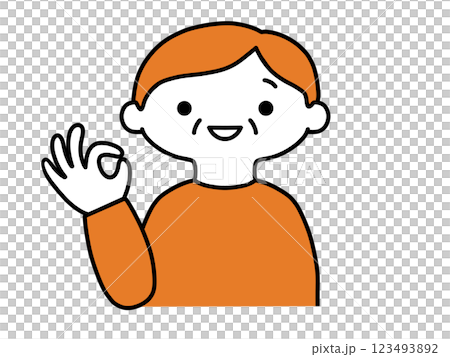 Senior man giving the OK sign 123493892