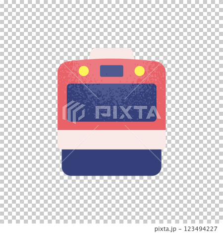 Tourist travel and commuter train vector illustration. Cute train icon. 123494227
