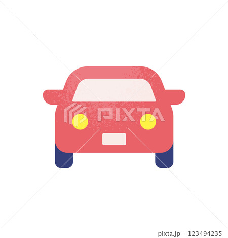 ドライブや移動をイメージした車のアイコン。おしゃれで使いやすいベクター素材。 123494235