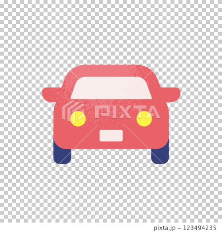 ドライブや移動をイメージした車のアイコン。おしゃれで使いやすいベクター素材。 123494235