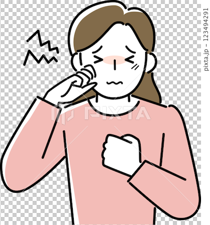 Upper body of a woman suffering from itchy eyes Upper body of a woman suffering from itchy eyes 123494291