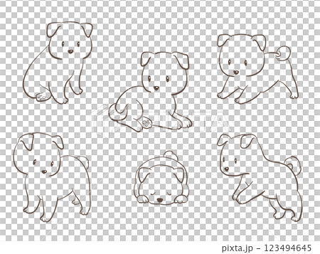 Cute shiba inu illustration set 123494645