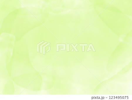 水彩の淡いグリーン背景・新緑と自然のテクスチャ・コピースペース・健康・エコロジー 123495075