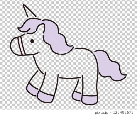 Cute unicorn vector illustration. Horse, Animal, Dreamy, Line 123495673