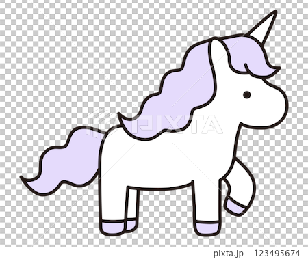 かわいいユニコーンのベクターイラスト。馬、動物、ドリーミー、線 かわいいユニコーンのベクターイラスト。馬、動物、ドリーミー、線 123495674
