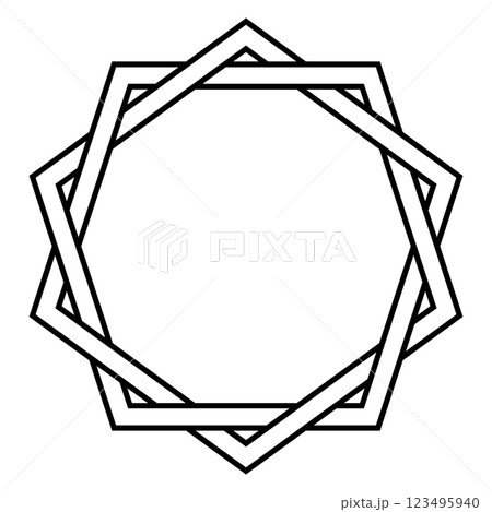 Intricate Black Hexagon Knot Geometric Pattern in Simple Outline Intricate Black Hexagon Knot Geometric Pattern in Simple Outline 123495940
