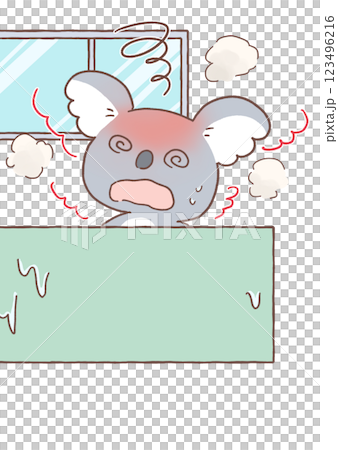 湯が熱すぎてのぼせるコアラ 123496216