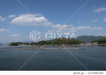 瀬戸内海と牡蠣漁 瀬戸内海と牡蠣漁 123496288