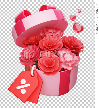 mother's day carnation 3D graphic 123496363