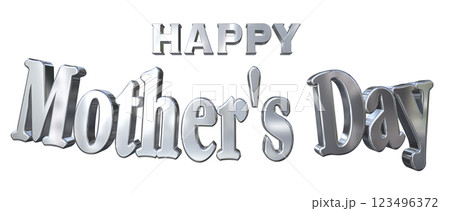 3DCG文字「Happy Mother's Day」シルバー,銀 3DCG文字「Happy Mother's Day」シルバー,銀 123496372