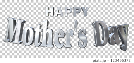 3DCG文字「Happy Mother's Day」シルバー,銀 3DCG文字「Happy Mother's Day」シルバー,銀 123496372