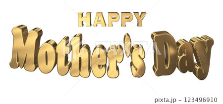 3DCG文字「Happy Mother's Day」ゴールド,金 3DCG文字「Happy Mother's Day」ゴールド,金 123496910