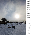 雪景色の中、太陽の恵み 123497538