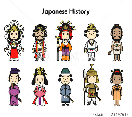 日本史全身イラスト1 原始〜古代 123497618
